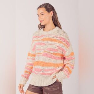 Striped Pink and Orange Sweater